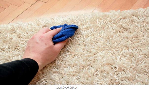 استفاده از پارچه خیس برای پرز فرش